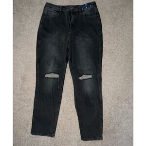 New Hollister Ultra High Rise Mom Jean Destroyed Black size 9R
